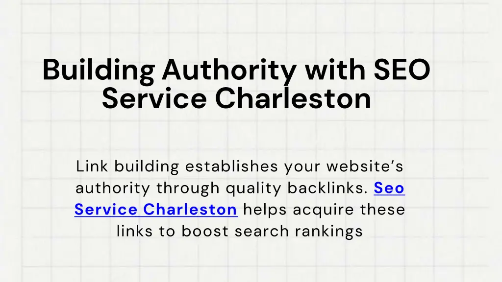 building authority with seo service charleston