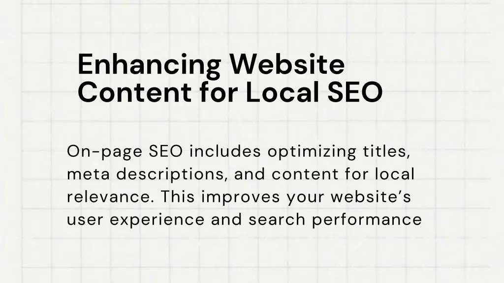 enhancing website content for local seo