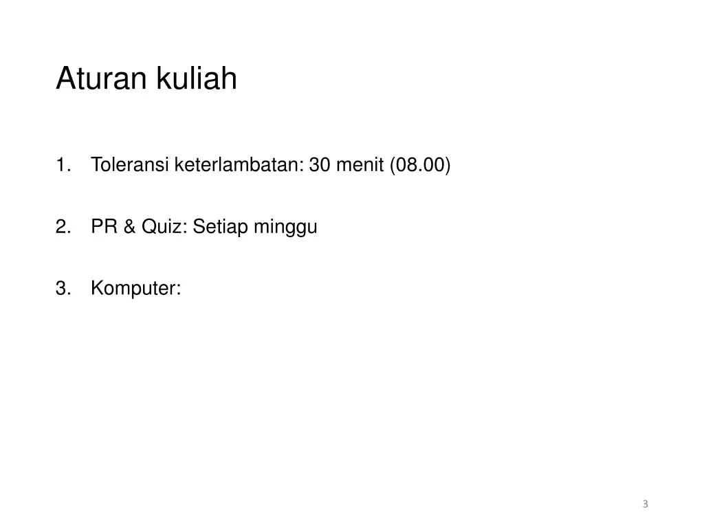 aturan kuliah