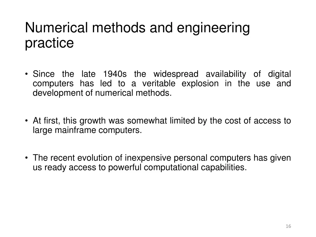 numerical methods and engineering practice