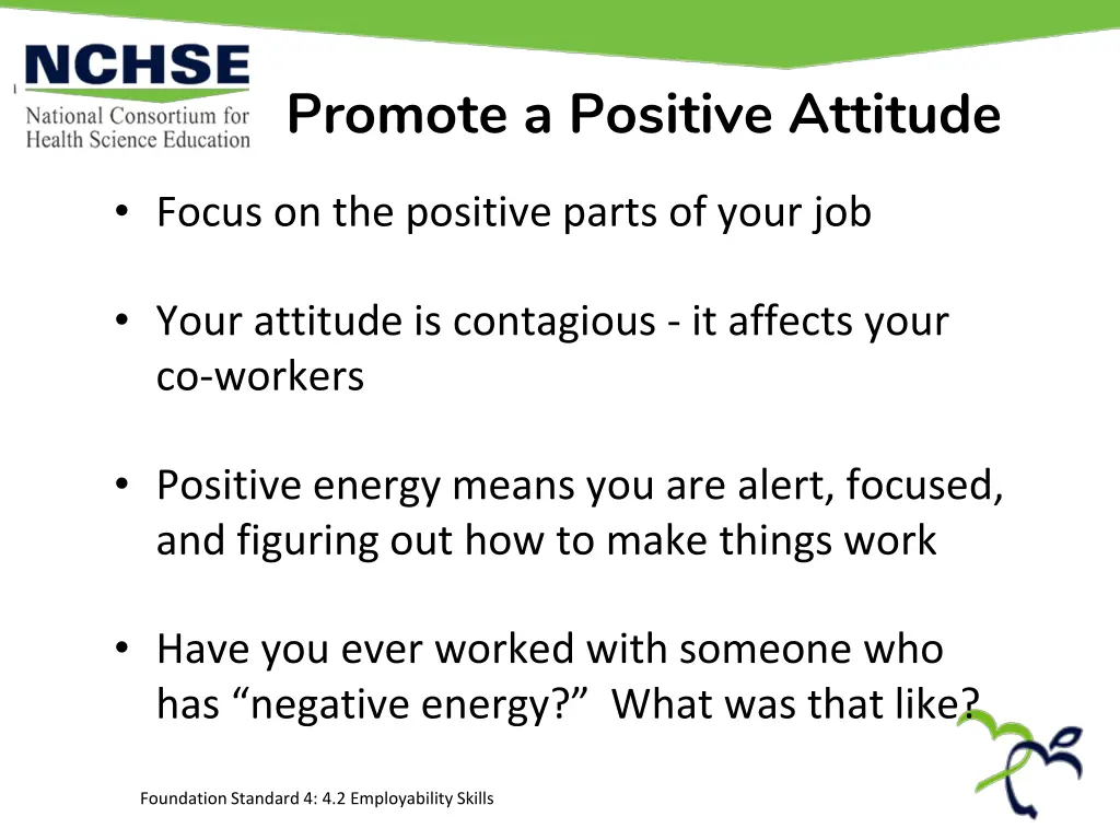 promote a positive attitude