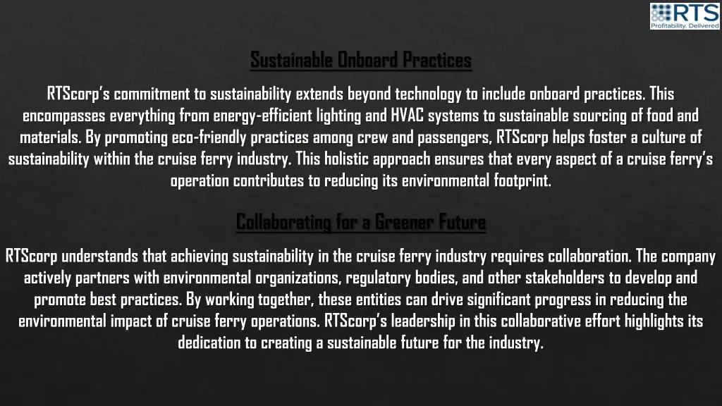 sustainable onboard practices