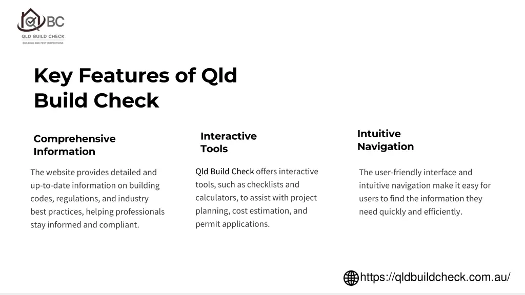 key features of qld build check