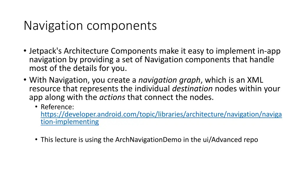 navigation components