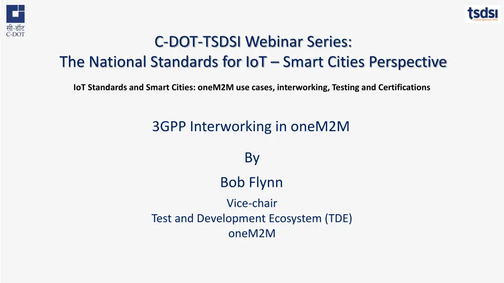 c dot tsdsi webinar series the national standards