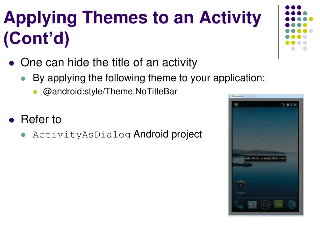 applying themes to an activity cont d