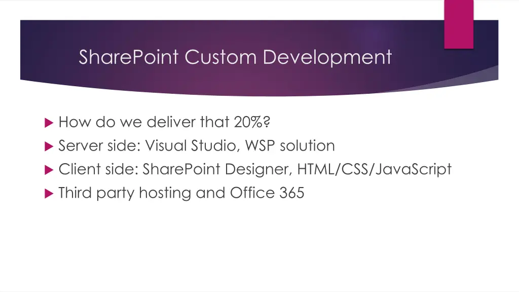 sharepoint custom development