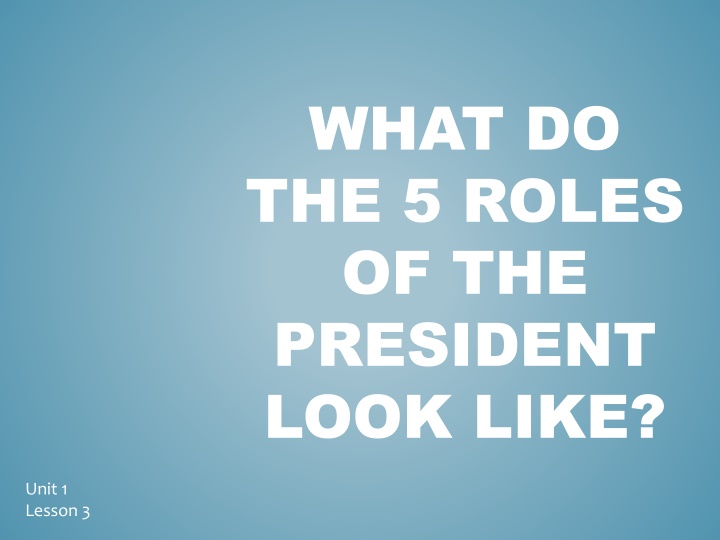 what do the 5 roles of the president look like