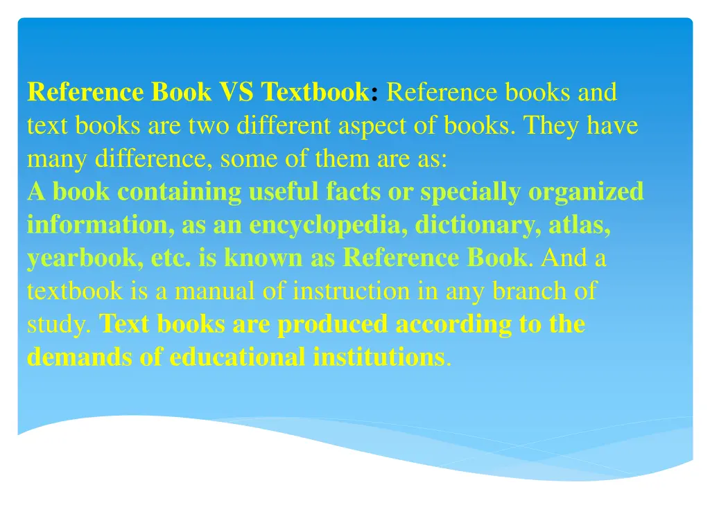 reference book vs textbook reference books