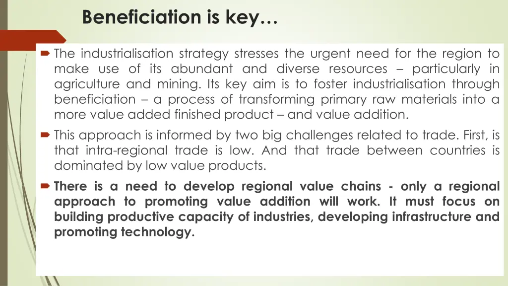 beneficiation is key