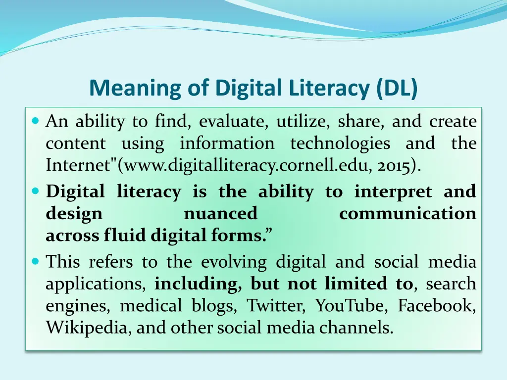 meaning of digital literacy dl