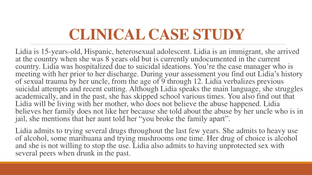 clinical case study