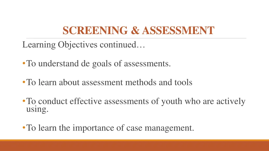 screening assessment 2