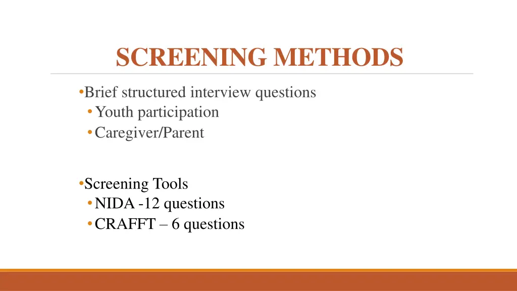 screening methods