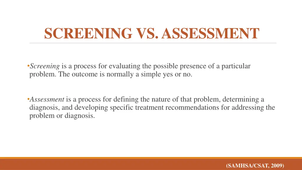 screening vs assessment