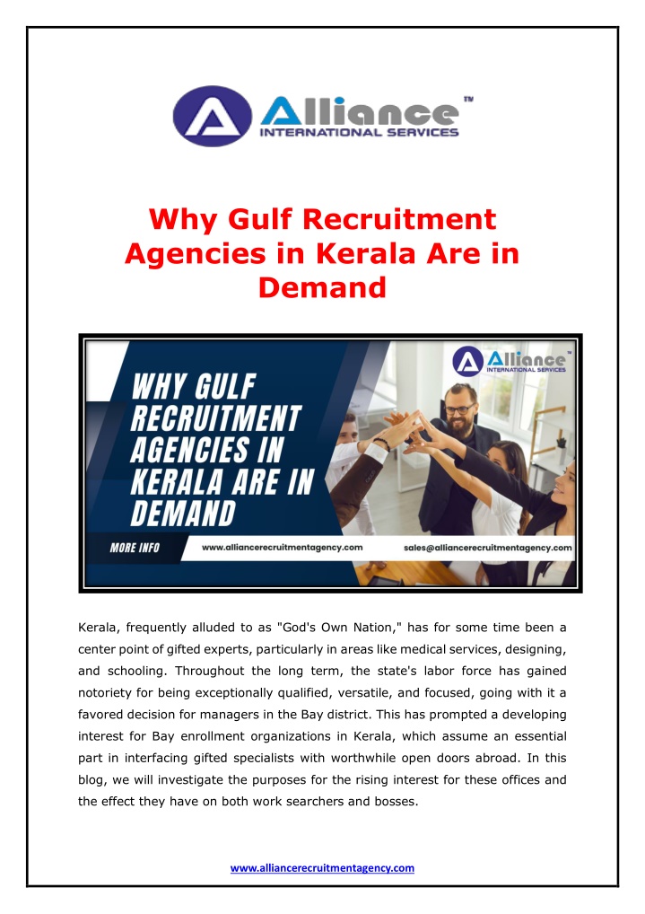 why gulf recruitment agencies in kerala