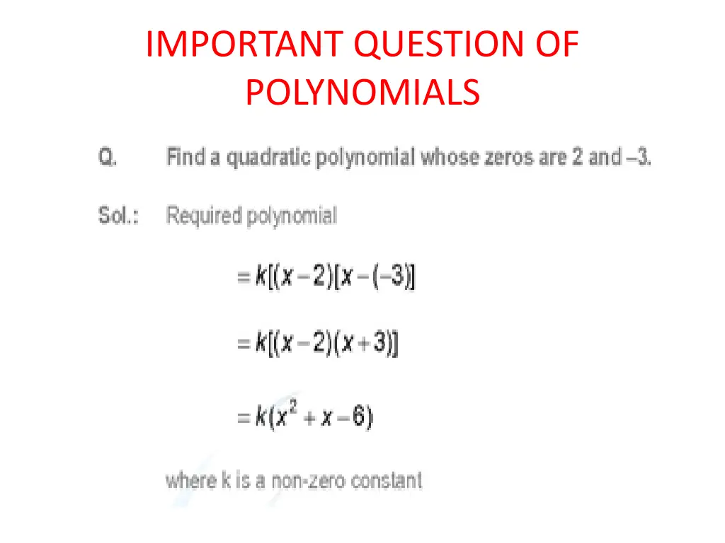 important question of polynomials