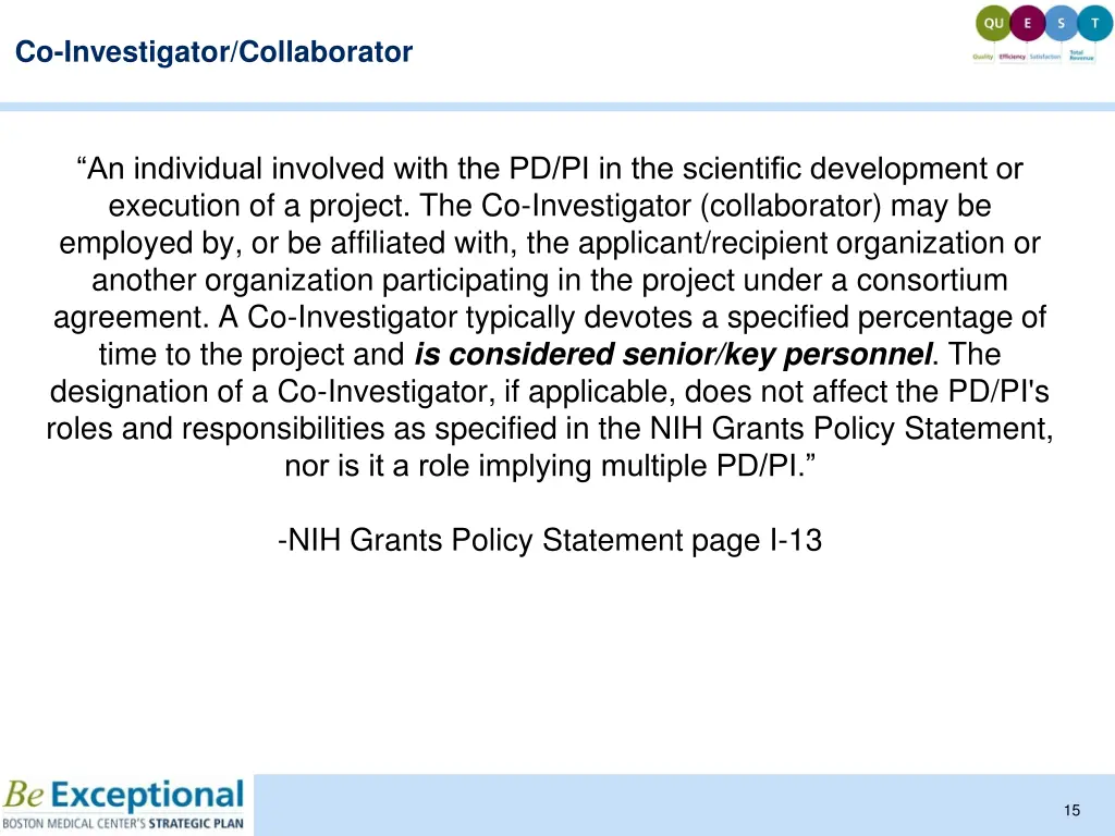 co investigator collaborator