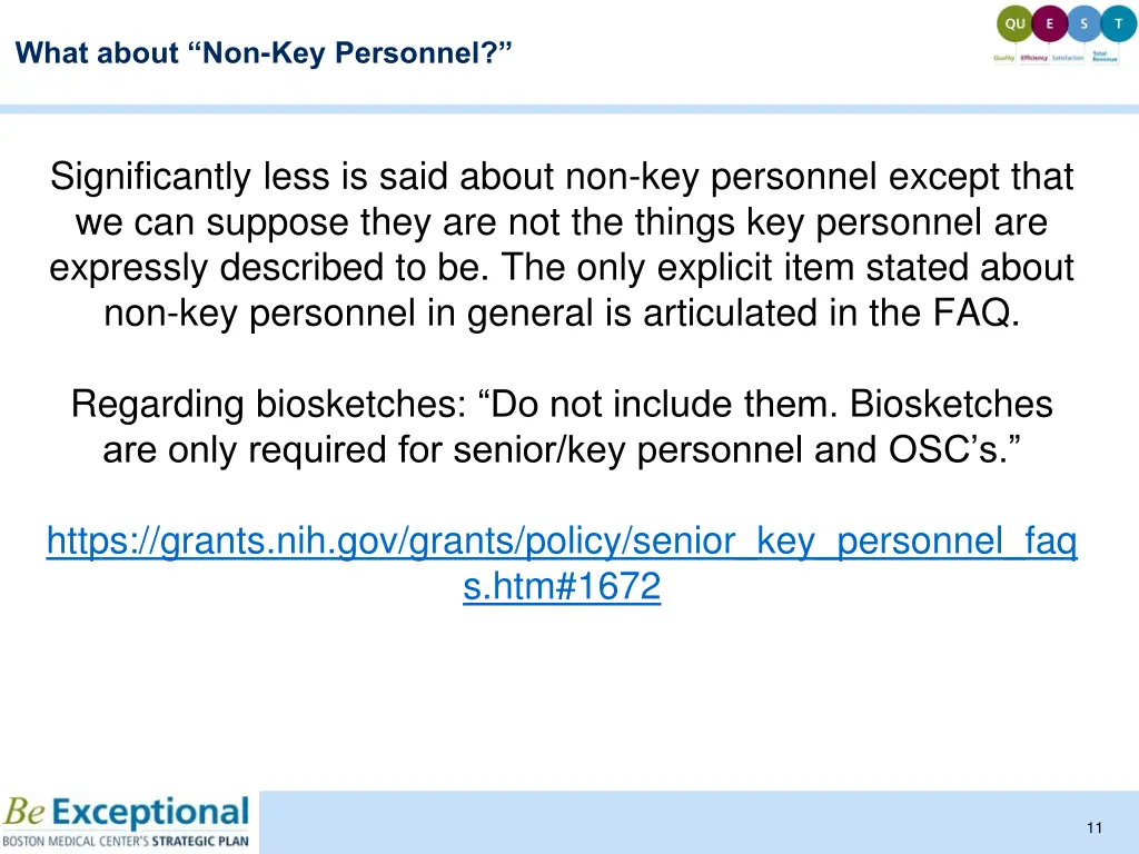 what about non key personnel