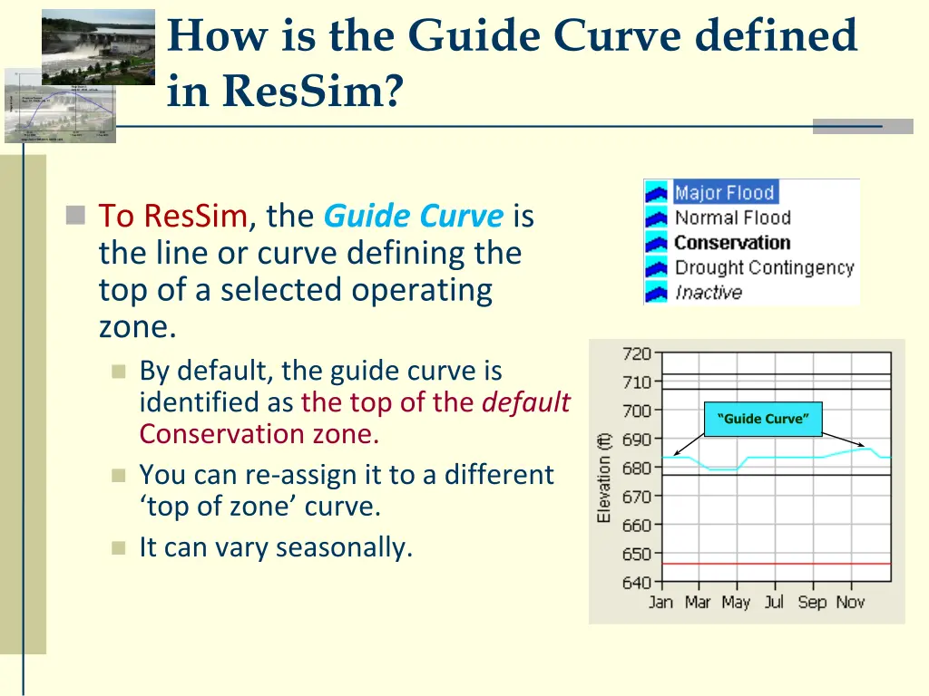 how is the guide curve defined in ressim