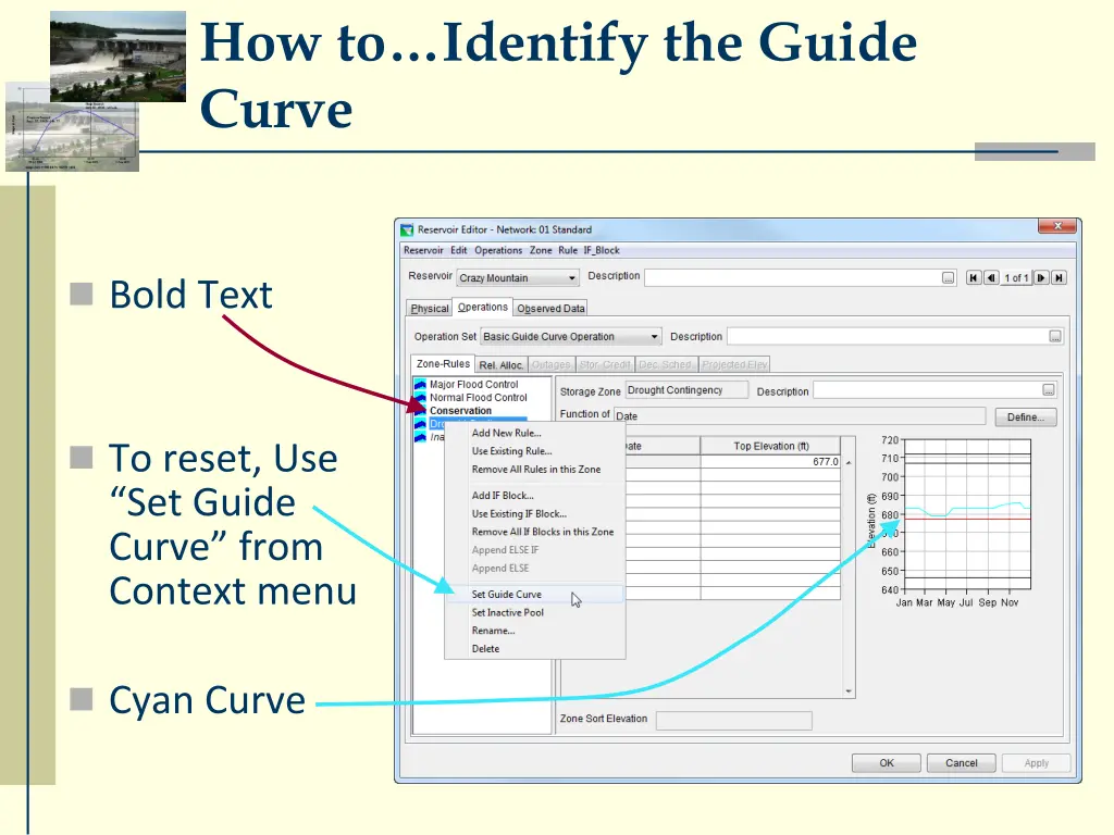 how to identify the guide curve