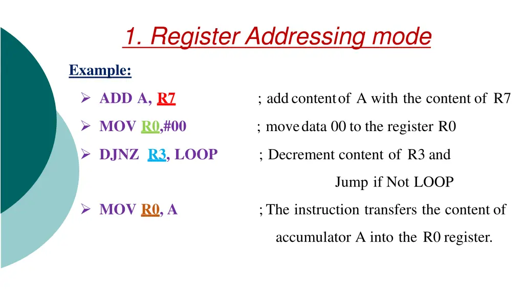 1 register addressing mode 1