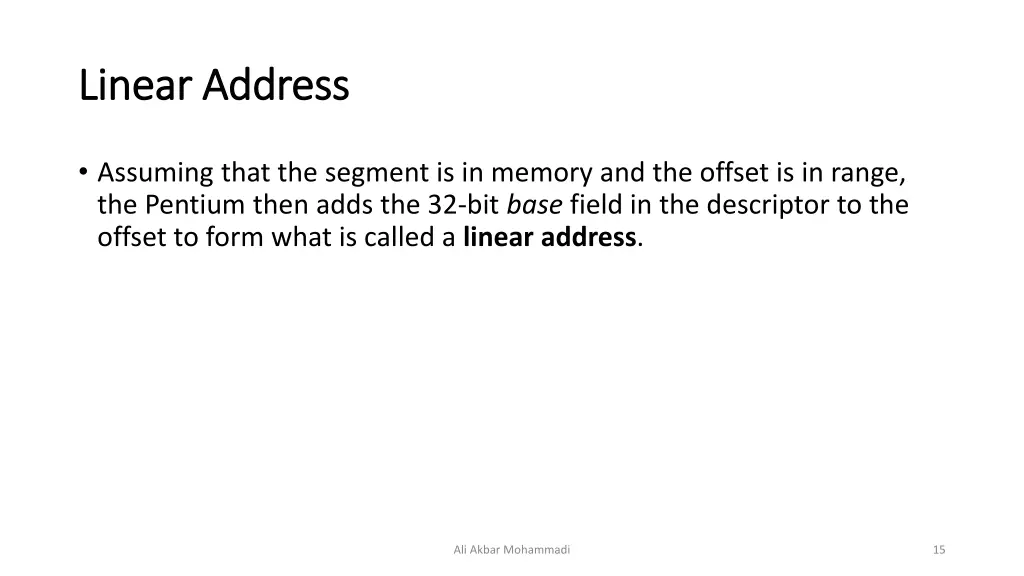 linear address linear address