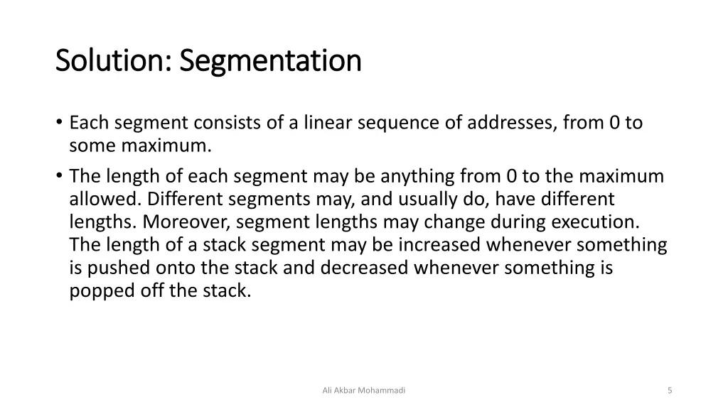 solution segmentation solution segmentation