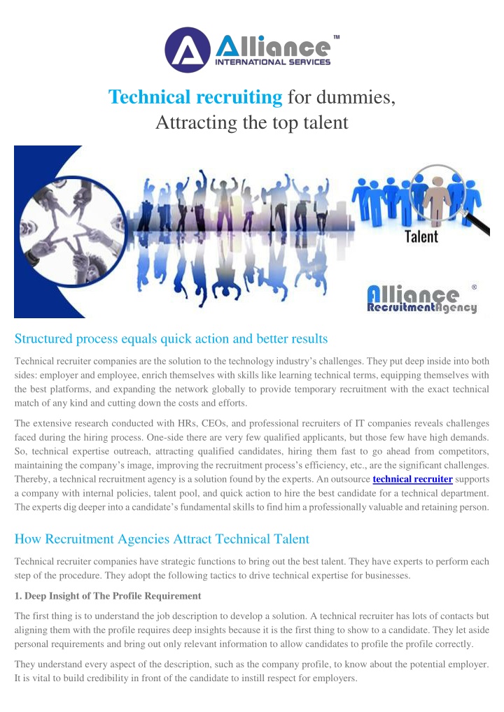 technical recruiting for dummies attracting