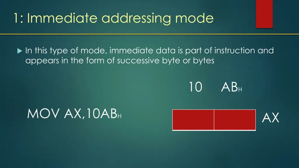 1 immediate addressing mode