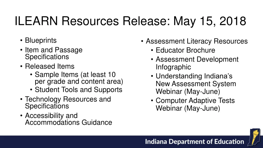 ilearn resources release may 15 2018