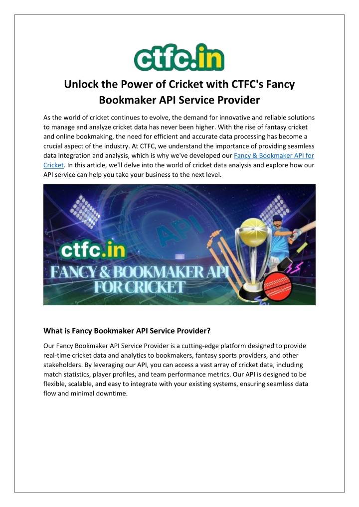 unlock the power of cricket with ctfc s fancy