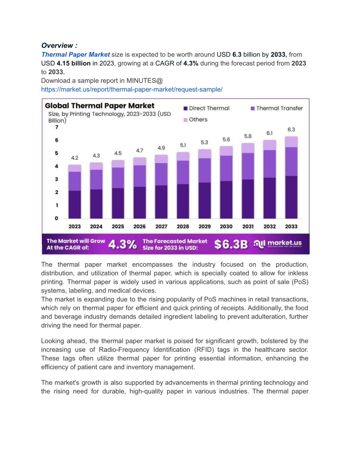 overview thermal paper market size is expected