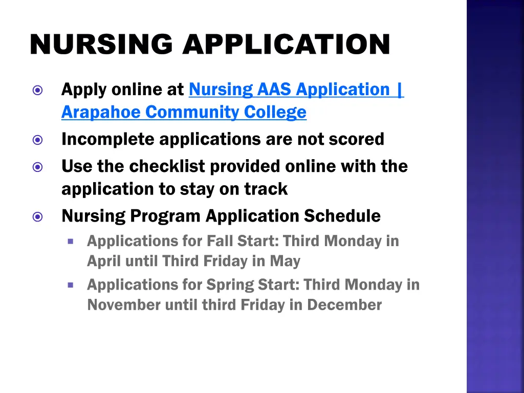 nursing application nursing application