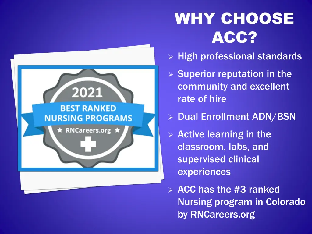 why choose why choose acc acc high professional