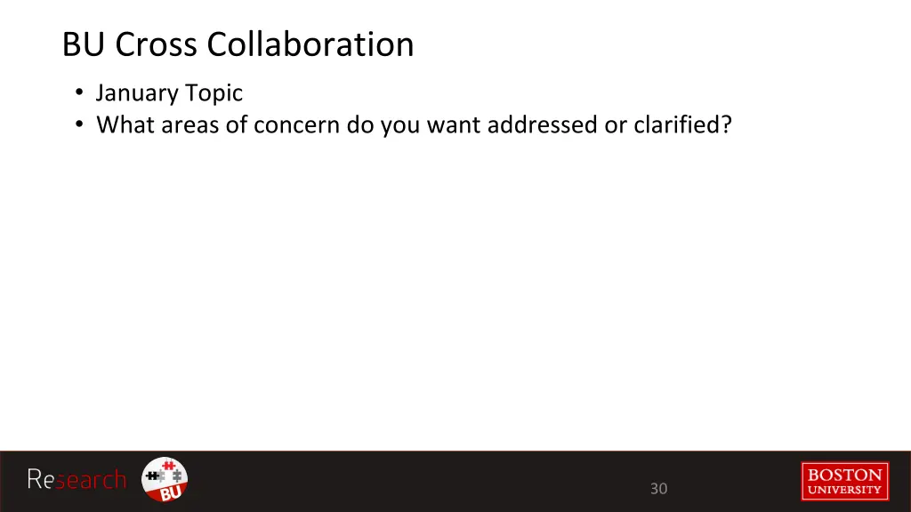 bu cross collaboration january topic what areas