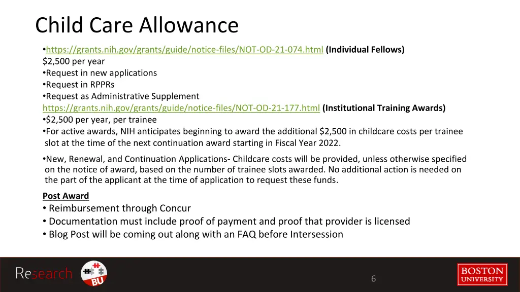 child care allowance