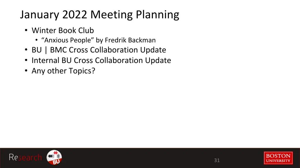 january 2022 meeting planning winter book club