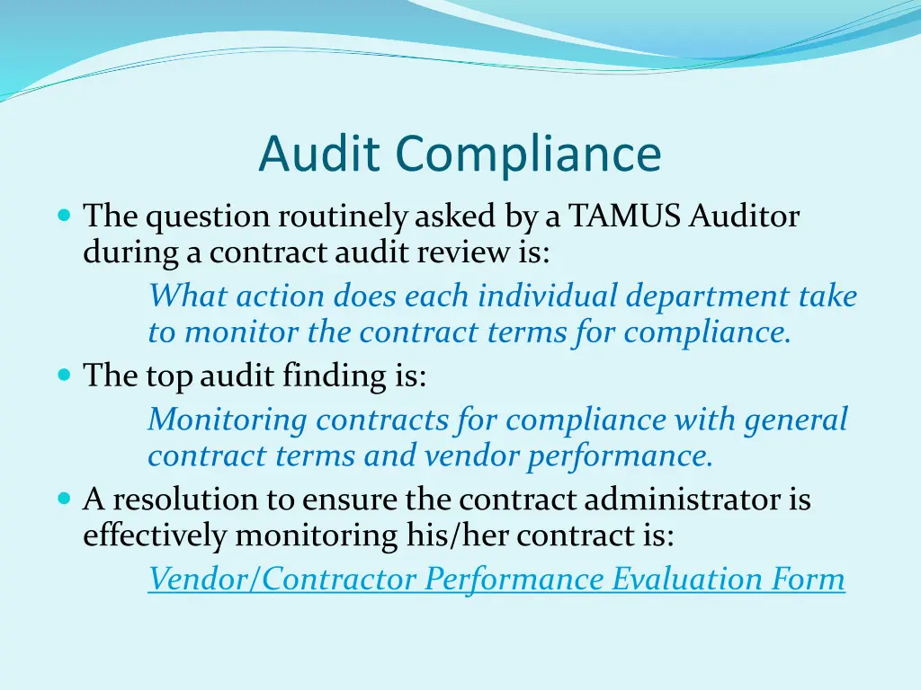 audit compliance the question routinely asked