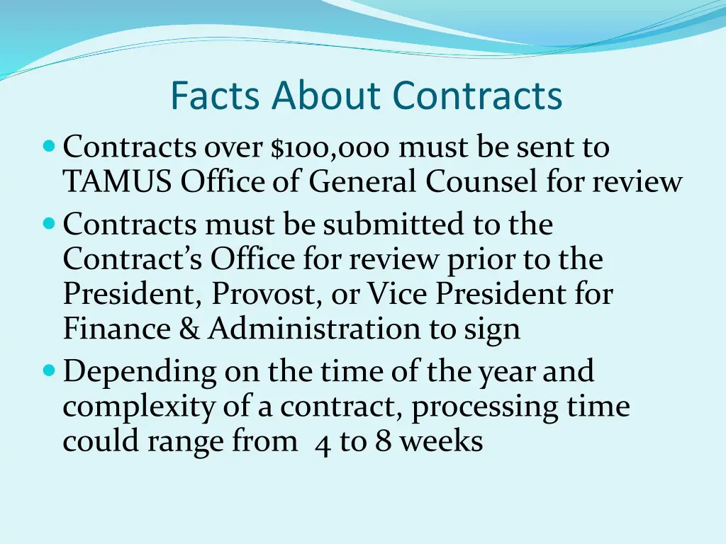 facts about contracts contracts over 100 000 must