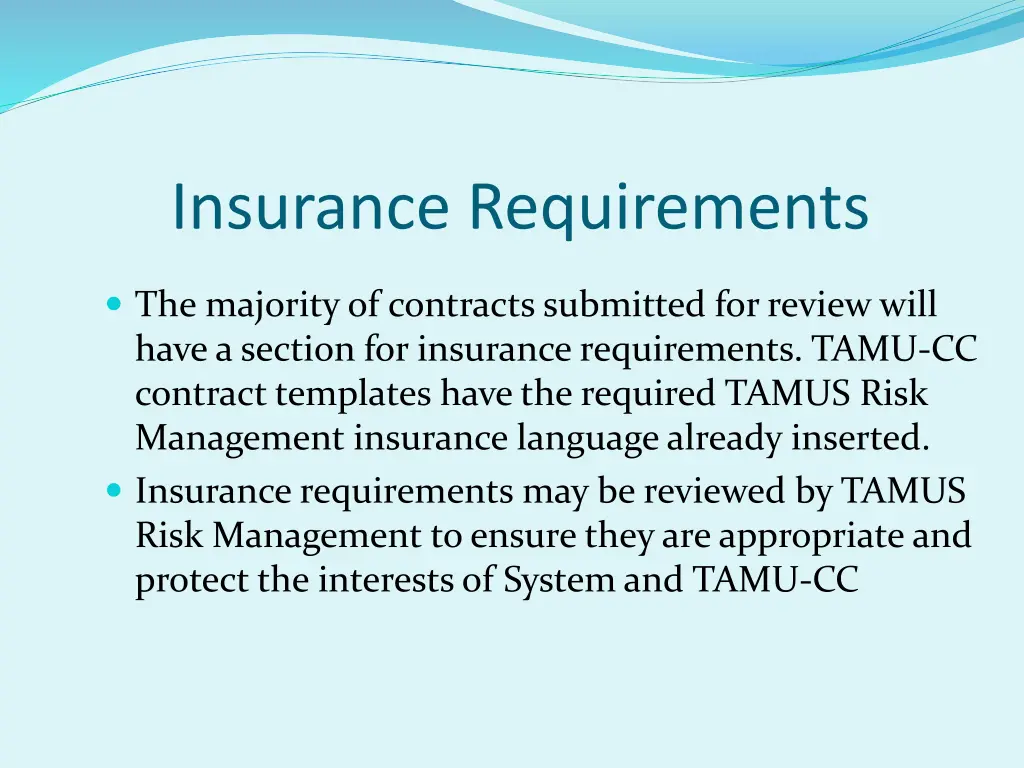 insurance requirements