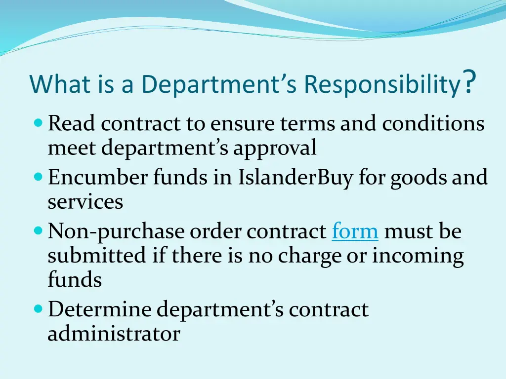 what is a department s responsibility