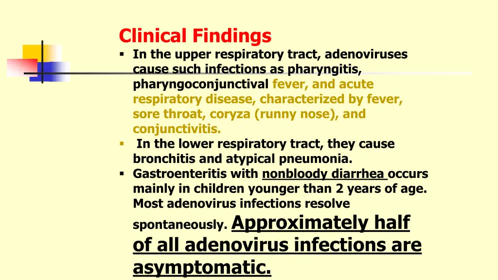 clinical findings in the upper respiratory tract