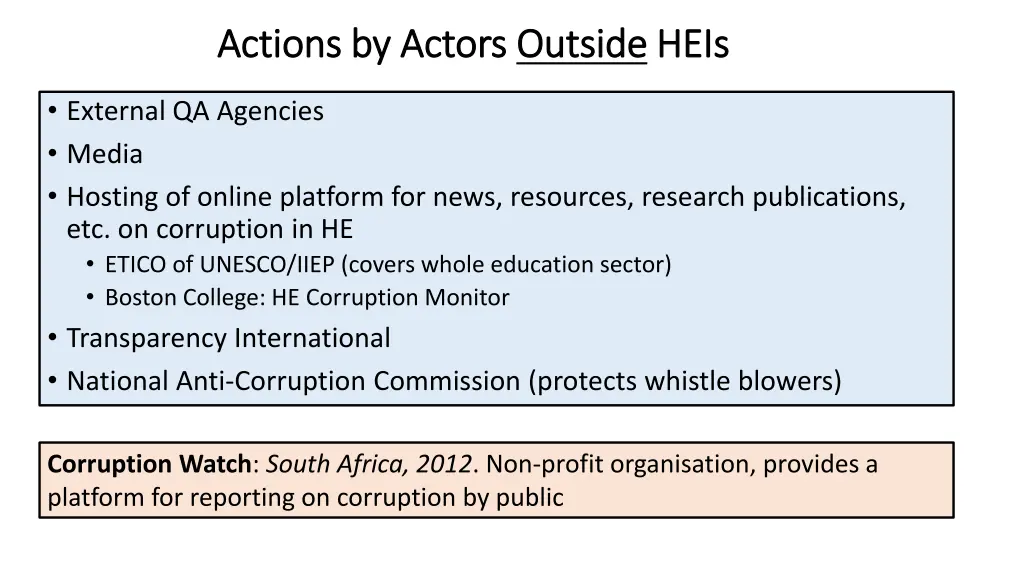 actions by actors actions by actors outside