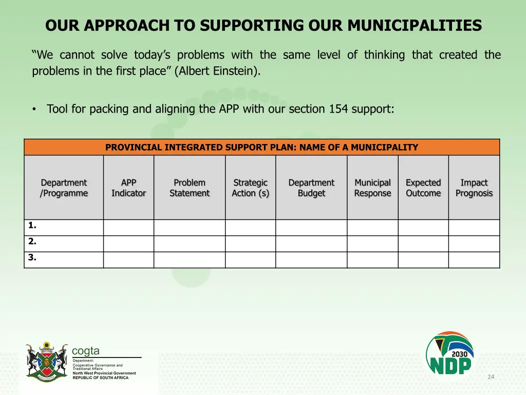 our approach to supporting our municipalities