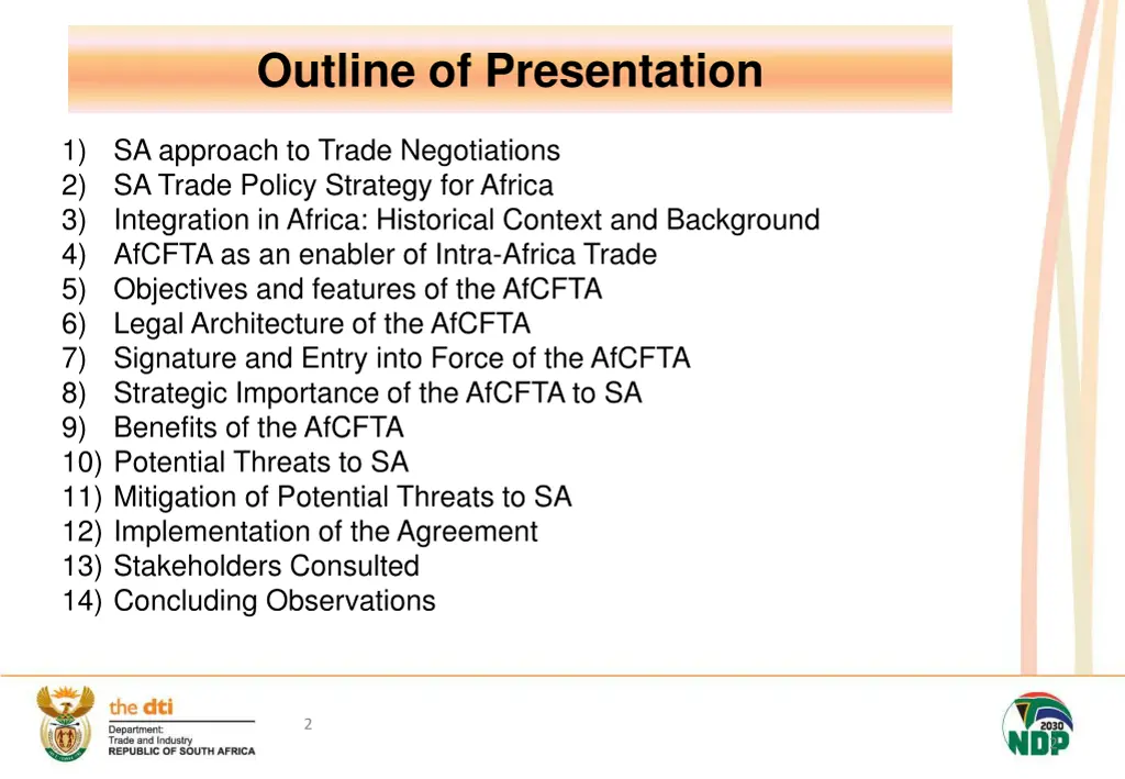 outline of presentation