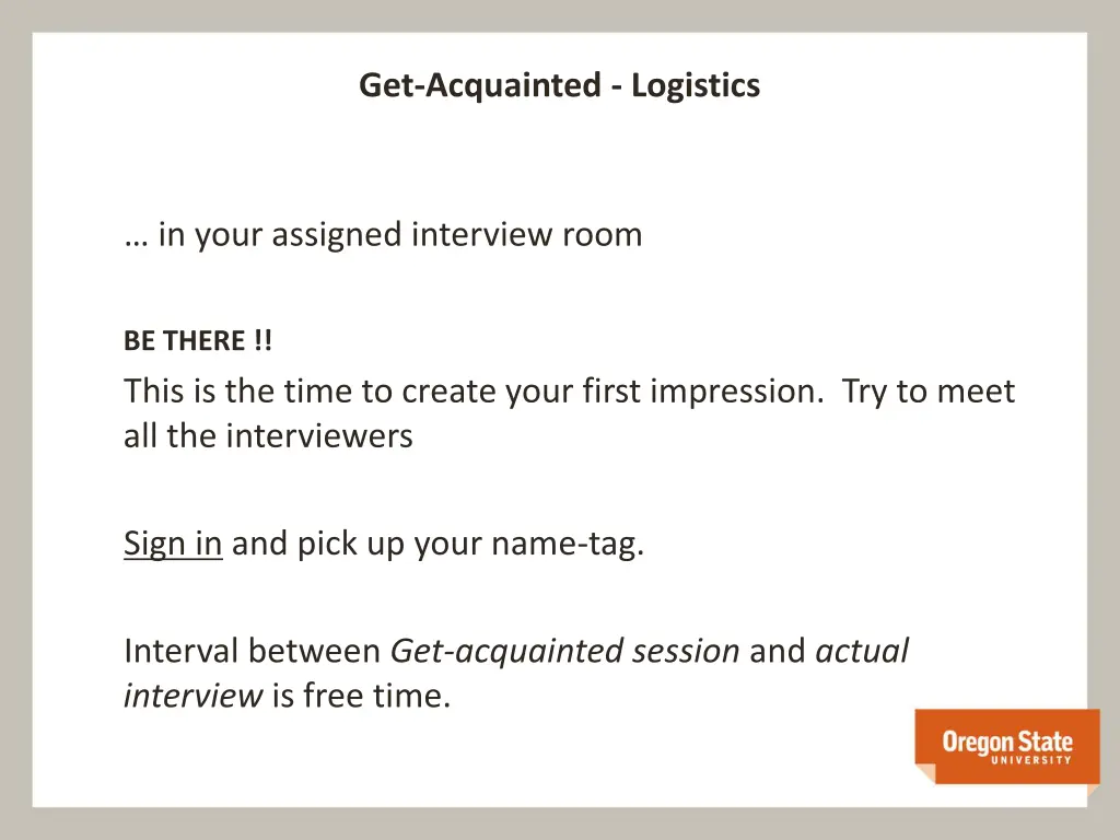 get acquainted logistics