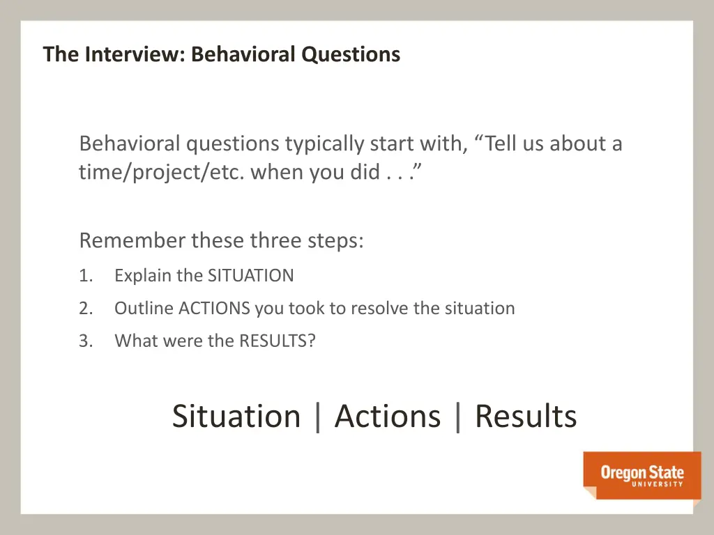 the interview behavioral questions