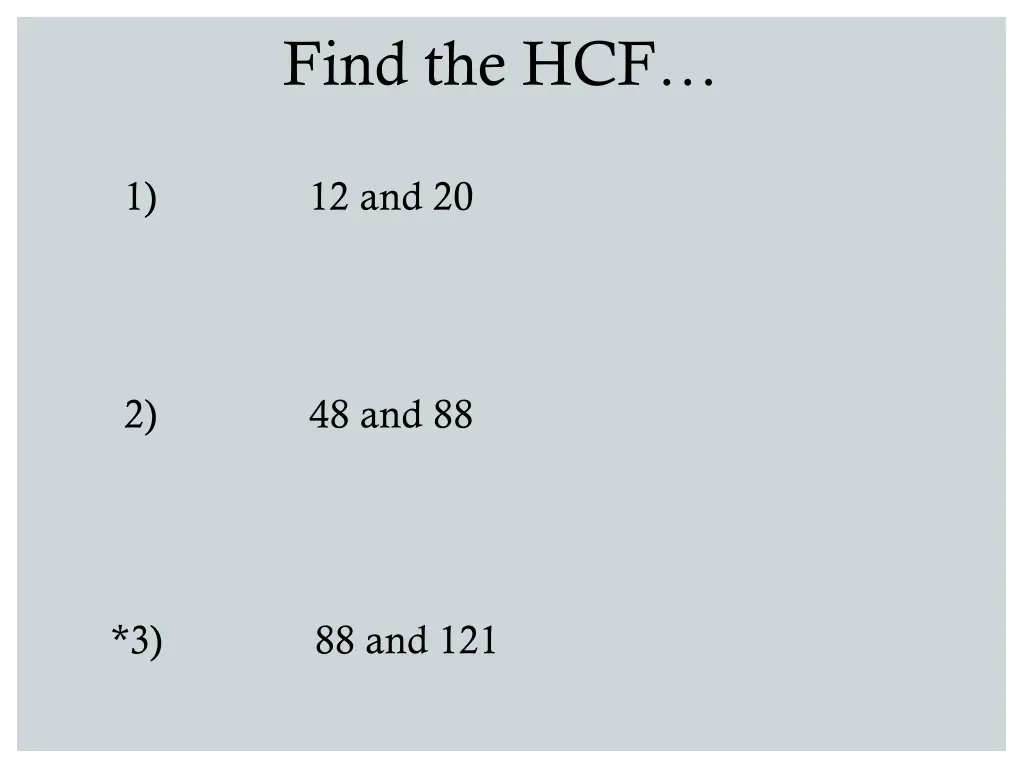 find the hcf