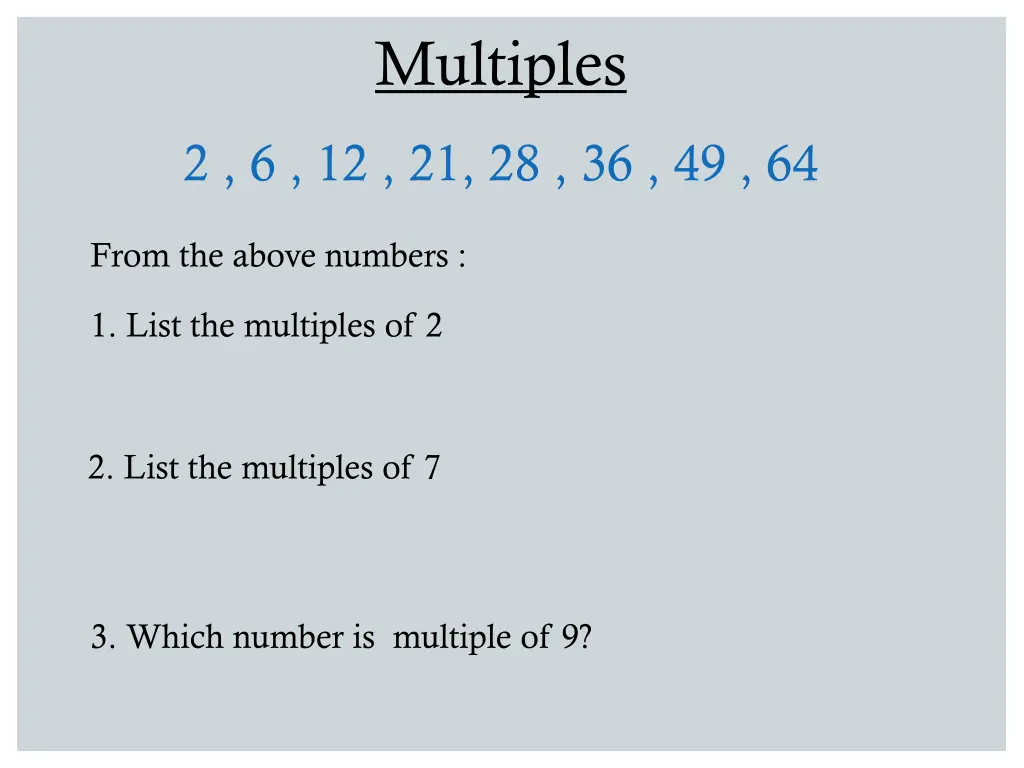 multiples 1